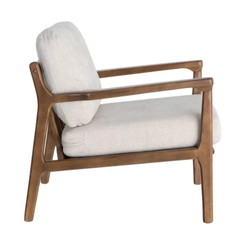 Fauteuil beige tissu-bois Ixia 69 cm — vue 4