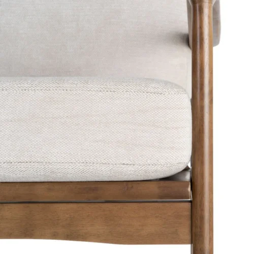 Fauteuil beige tissu-bois Ixia 69 cm — vue 5
