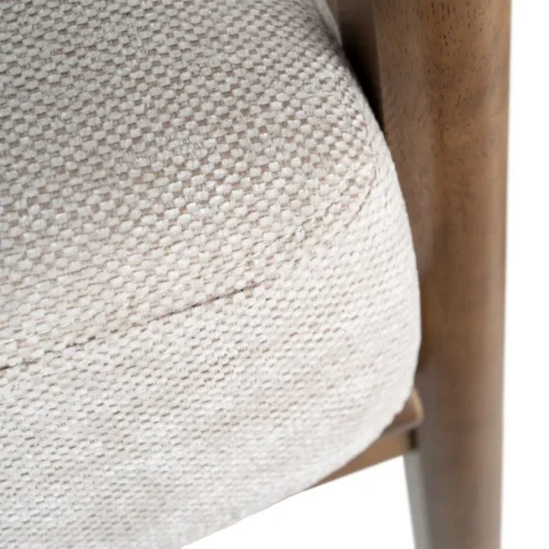 Fauteuil beige tissu-bois Ixia 69 cm — vue 7