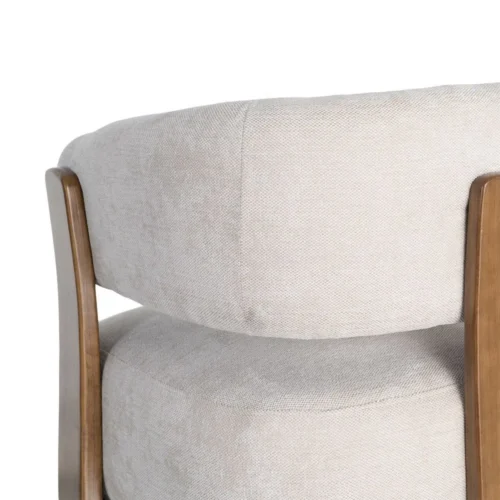 Fauteuil beige tissu-bois Ixia 73 cm — vue 10