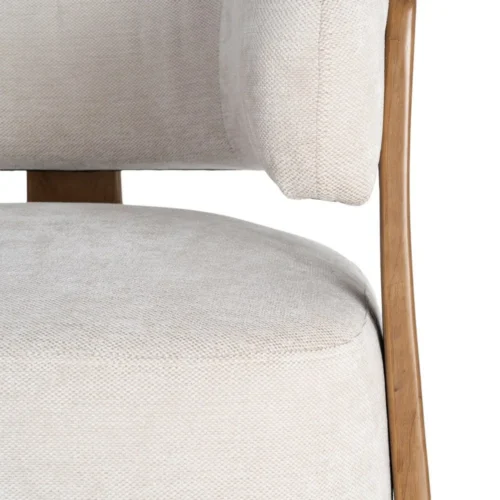 Fauteuil beige tissu-bois Ixia 73 cm — vue 6