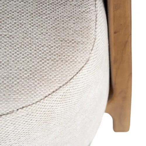 Fauteuil beige tissu-bois Ixia 73 cm — vue 8