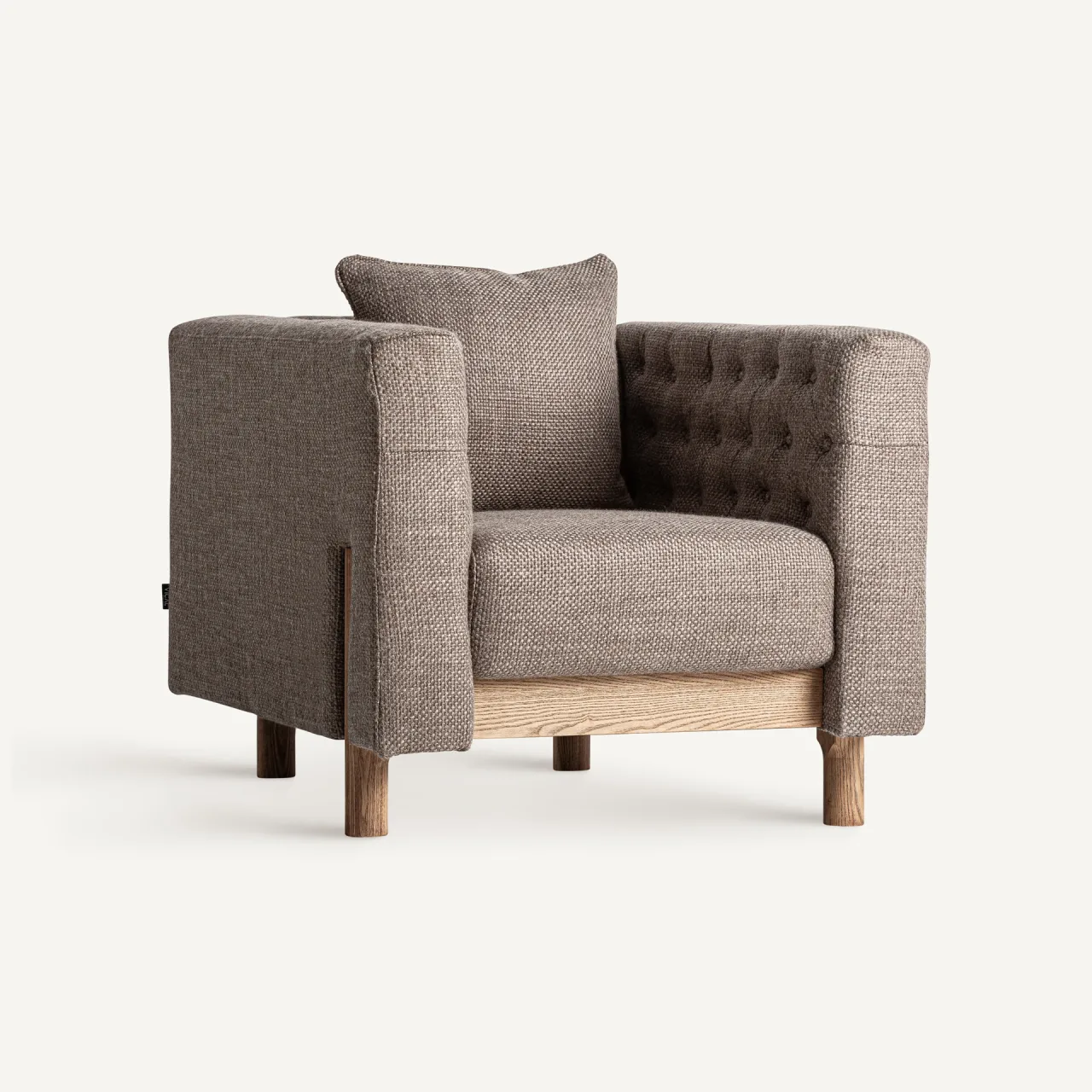 Fauteuil Carlton gris chiné et pin Vical Home
