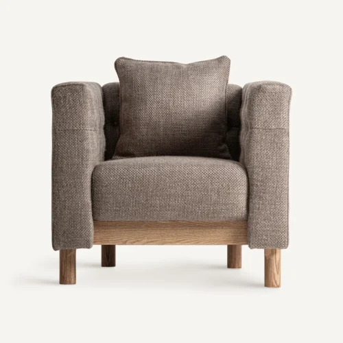 Fauteuil Carlton gris chiné et pin Vical Home — vue 2