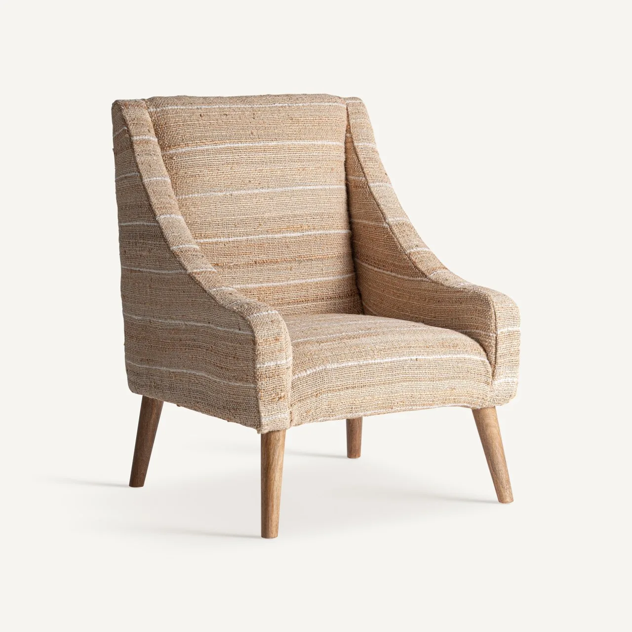 Fauteuil Chateris jute beige et manguier Vical Home