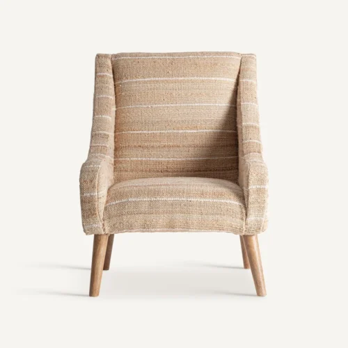 Fauteuil Chateris jute beige et manguier Vical Home — vue 2
