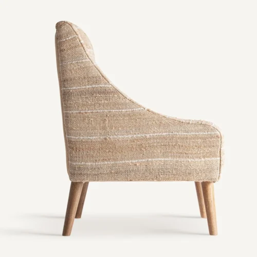 Fauteuil Chateris jute beige et manguier Vical Home — vue 3
