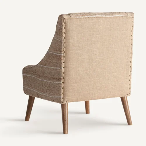 Fauteuil Chateris jute beige et manguier Vical Home — vue 4