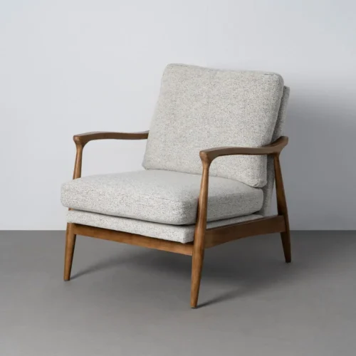 Fauteuil chiné blanc-gris Ixia 72 cm