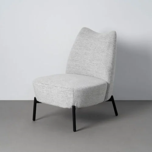 Fauteuil chiné blanc-noir Ixia 61 cm