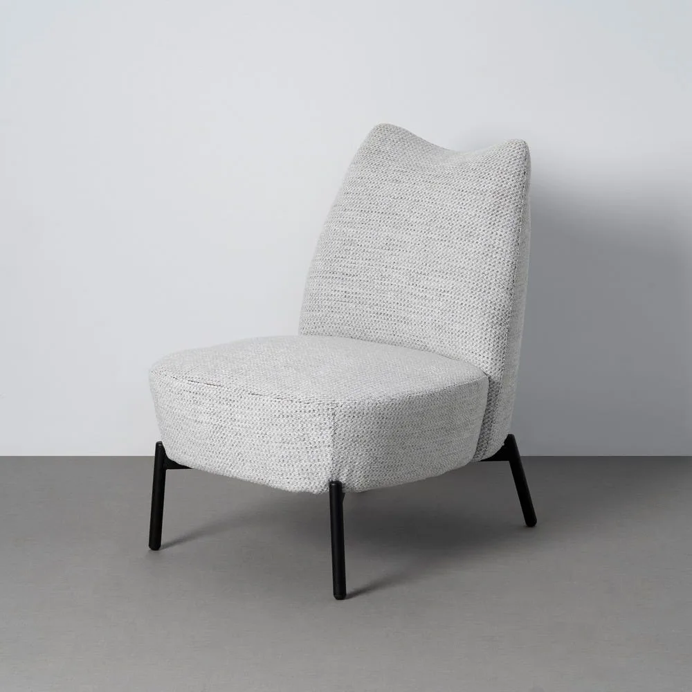 Fauteuil chiné blanc-noir Ixia 61 cm