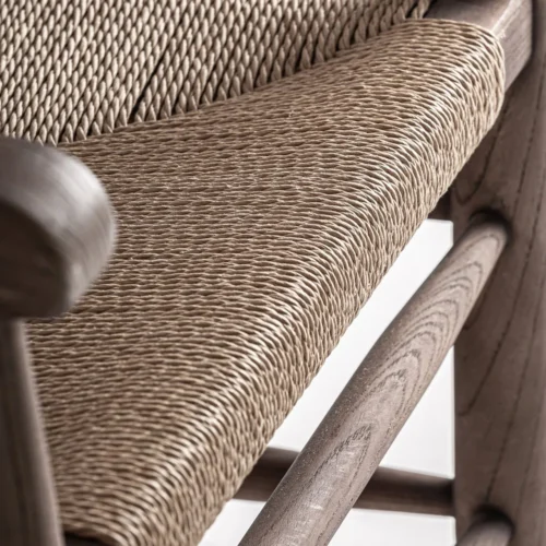 Fauteuil Driedorf hévéa et corde brun clair Vical Home — vue 6