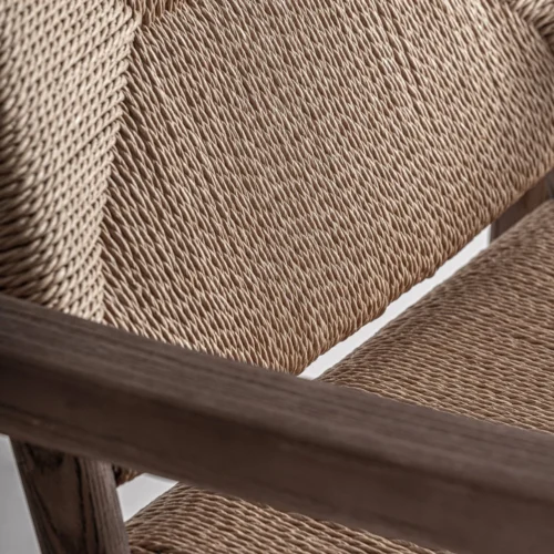 Fauteuil Driedorf hévéa et corde brun clair Vical Home — vue 7
