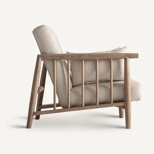 Fauteuil Grebin bouleau et coton beige Vical Home — vue 3