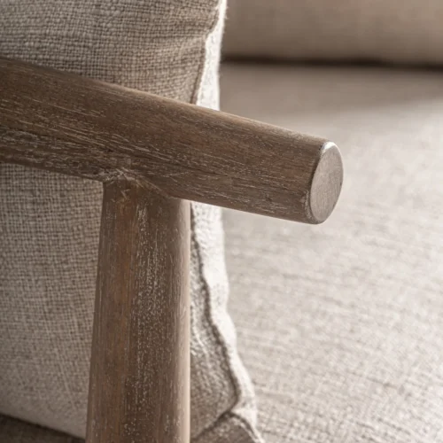 Fauteuil Grebin bouleau et coton beige Vical Home — vue 5