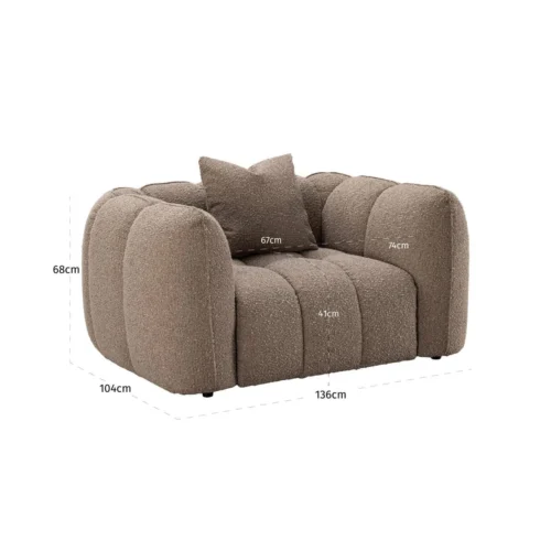 Fauteuil Hogan mocca chunky ignifugé Richmond Interiors — vue 6