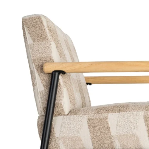 Fauteuil imprimé beige Ixia 64,5 cm — vue 2