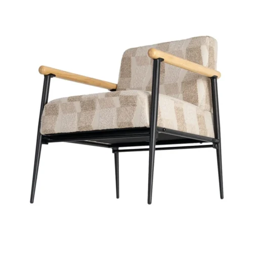 Fauteuil imprimé beige Ixia 64,5 cm — vue 7
