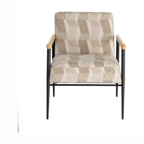 Fauteuil imprimé beige Ixia 64,5 cm — vue 8