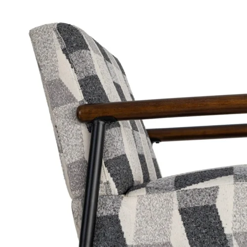 Fauteuil imprimé gris Ixia 64,5 cm — vue 2