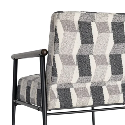 Fauteuil imprimé gris Ixia 64,5 cm — vue 4