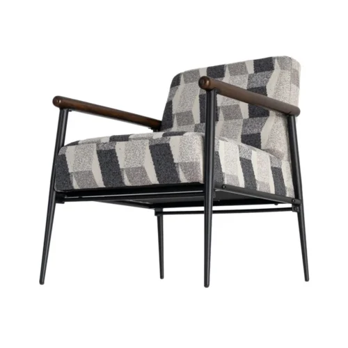 Fauteuil imprimé gris Ixia 64,5 cm — vue 7