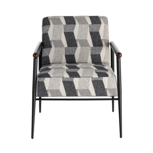 Fauteuil imprimé gris Ixia 64,5 cm — vue 8