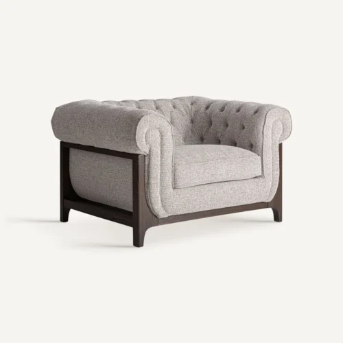 Fauteuil Ipswich frêne marron et gris Vical Home