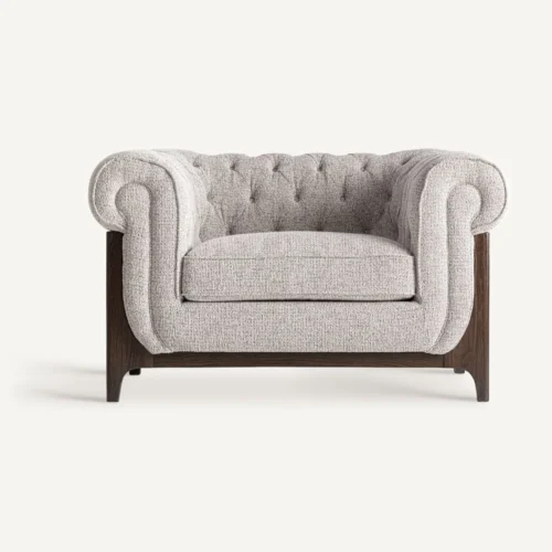 Fauteuil Ipswich frêne marron et gris Vical Home — vue 2