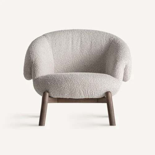 Fauteuil Jacquard orme clair et beige 98 cm Vical Home — vue 2