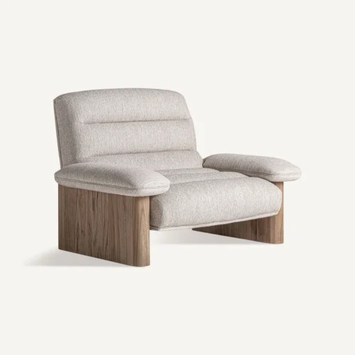 Fauteuil Jacquard orme marron et beige 125 cm Vical Home