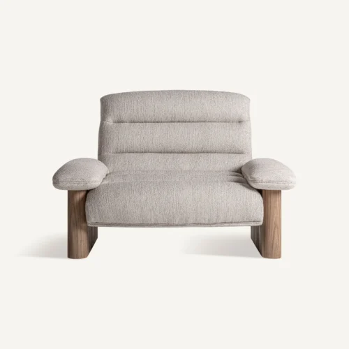 Fauteuil Jacquard orme marron et beige 125 cm Vical Home — vue 2