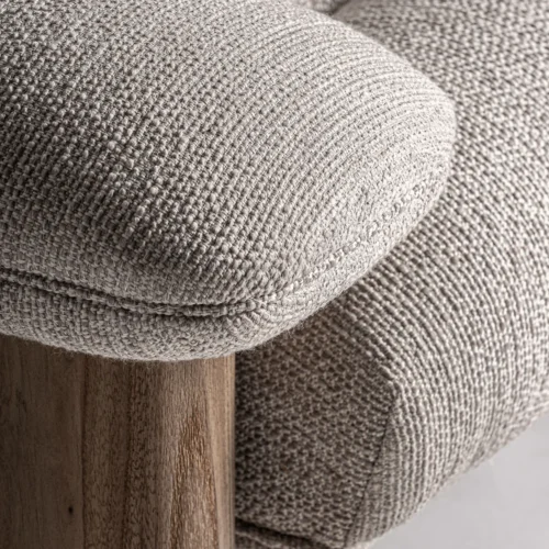 Fauteuil Jacquard orme marron et beige 125 cm Vical Home — vue 5