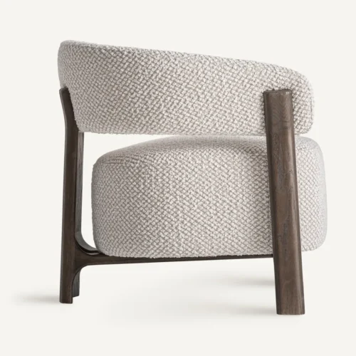 Fauteuil Kelan frêne marron et blanc cassé Vical Home — vue 3