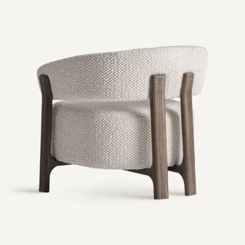 Fauteuil Kelan frêne marron et blanc cassé Vical Home — vue 4
