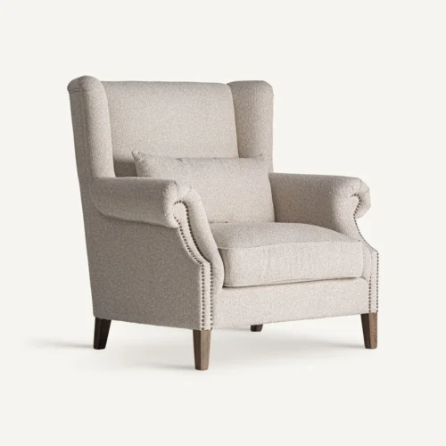 Fauteuil Leiston frêne marron et crème Vical Home