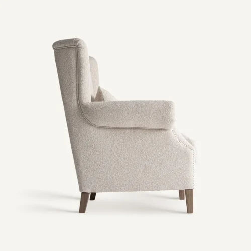 Fauteuil Leiston frêne marron et crème Vical Home — vue 3