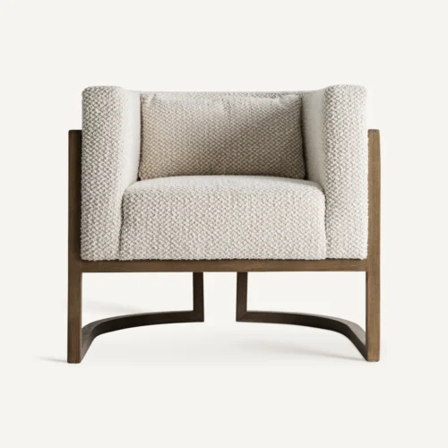 Fauteuil Leiwen frêne marron et beige Vical Home — vue 2