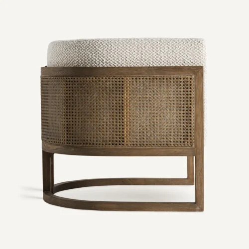 Fauteuil Leiwen frêne marron et beige Vical Home — vue 3