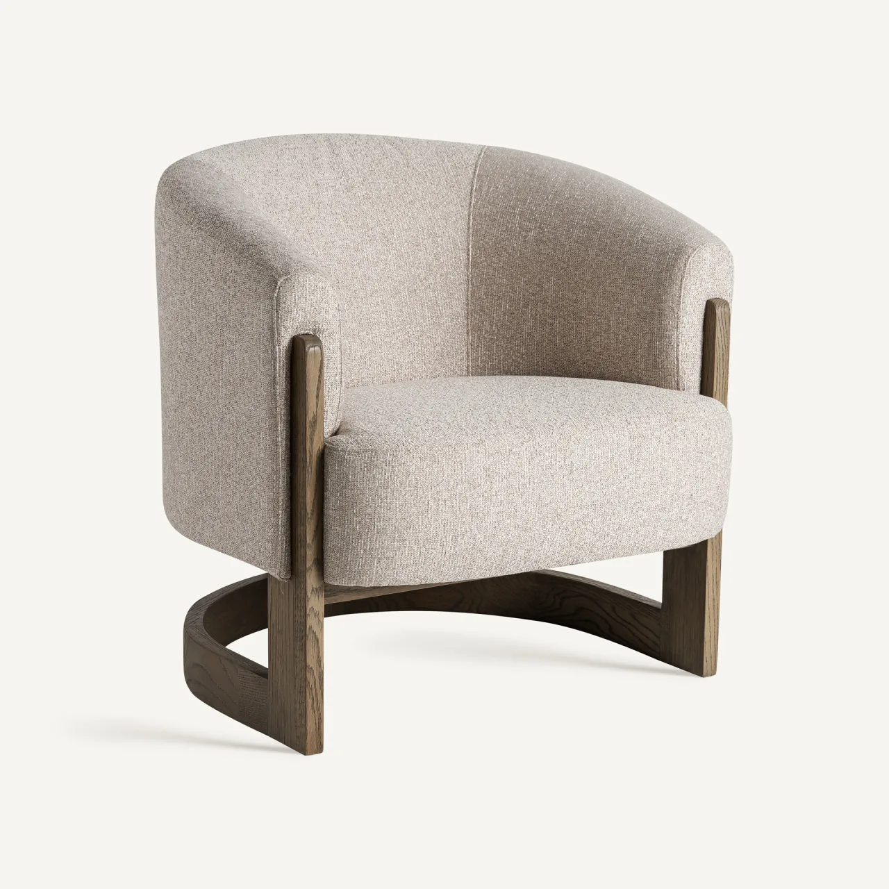 Fauteuil Leutasch frêne naturel et taupe Vical Home