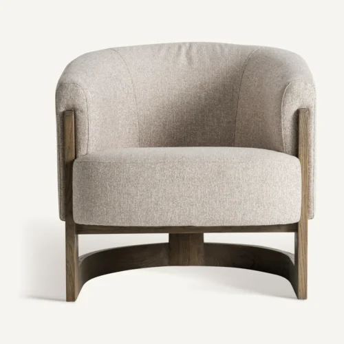 Fauteuil Leutasch frêne naturel et taupe Vical Home — vue 2