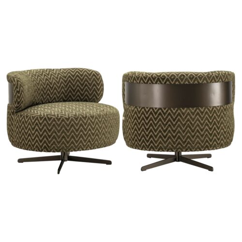 Fauteuils Richmond Interiors Fauteuil lounge Lauren moss chevron pivotant Richmond Interiors