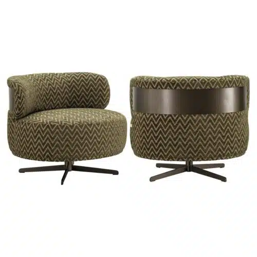 Fauteuil lounge Lauren moss chevron pivotant Richmond Interiors