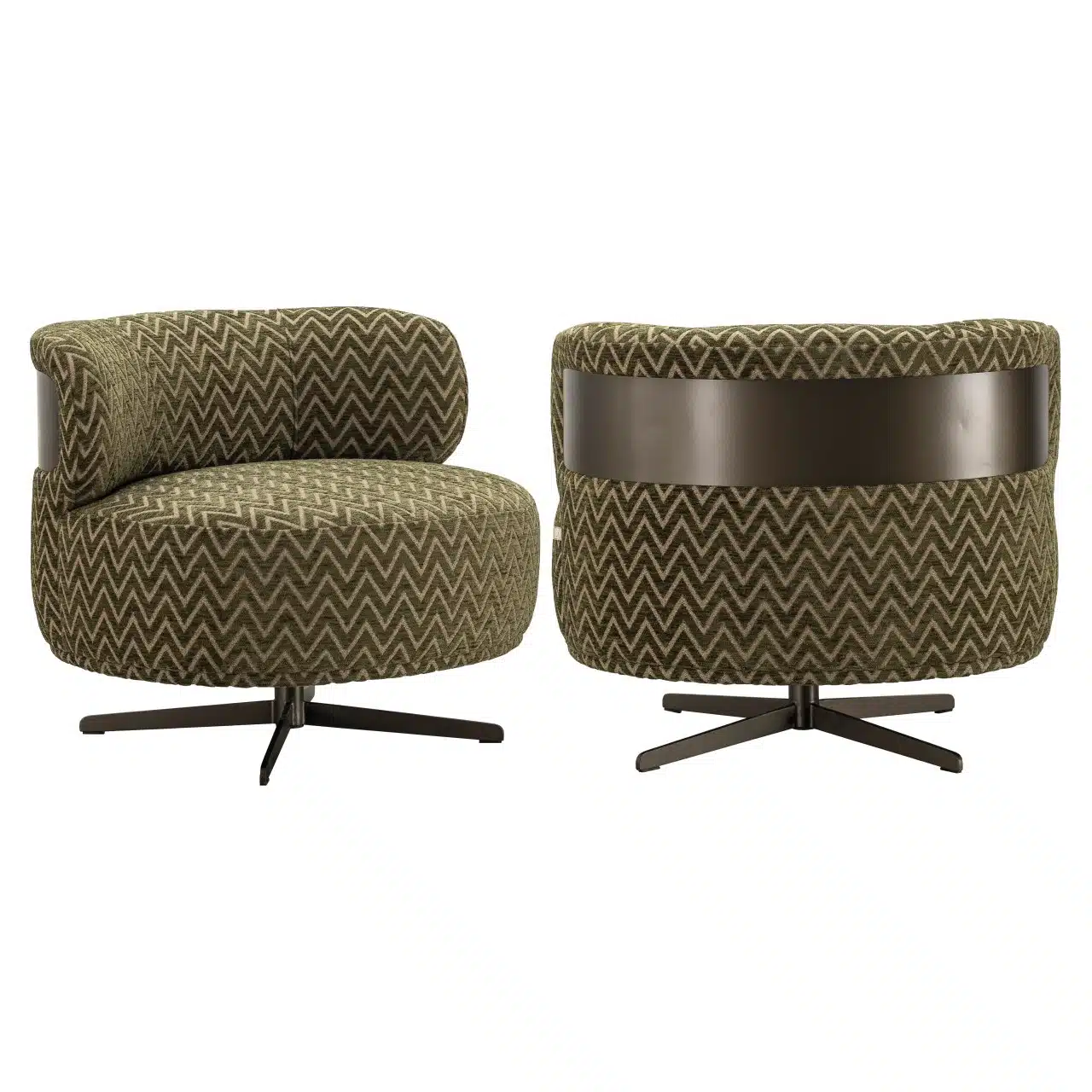 Fauteuil lounge Lauren moss chevron pivotant Richmond Interiors