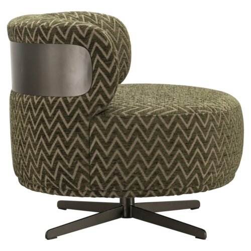Fauteuil lounge Lauren moss chevron pivotant Richmond Interiors — vue 4