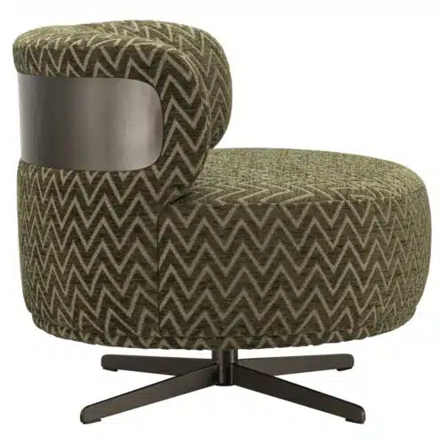 Fauteuil lounge Lauren moss chevron pivotant Richmond Interiors — vue 4