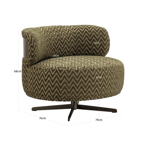 Fauteuil lounge Lauren moss chevron pivotant Richmond Interiors — vue 6