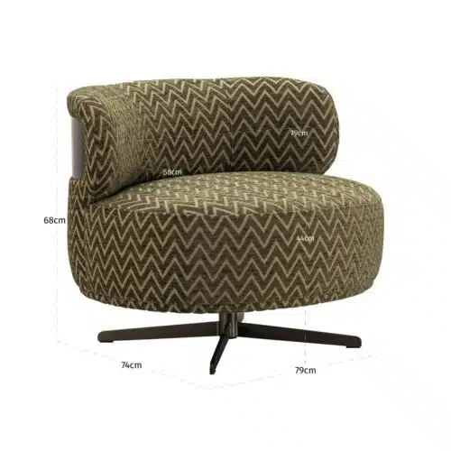 Fauteuil lounge Lauren moss chevron pivotant Richmond Interiors — vue 6