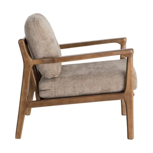 Fauteuil marron tissu-bois Ixia 69 cm — vue 4