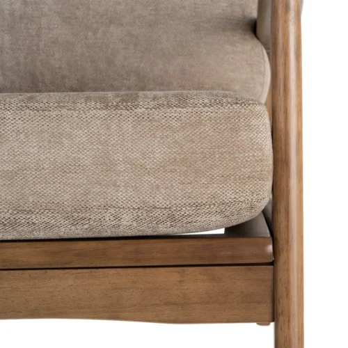Fauteuil marron tissu-bois Ixia 69 cm — vue 5